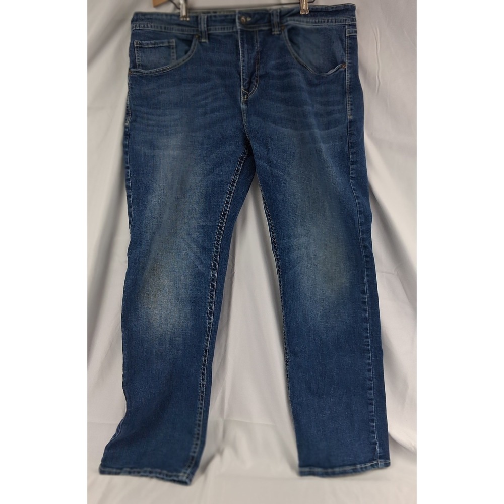 TK Axel Mens Jeans W38 L32 Blue Denim Straight Fit Casual Pants #Wearharder